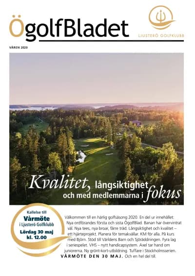 Omslaget till ÖgolfBladet Våren 2020