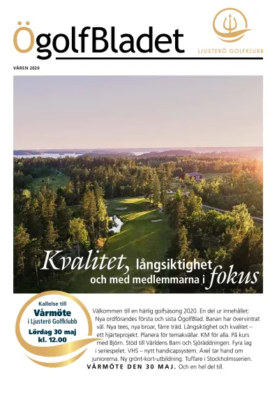 Omslaget till ÖgolfBladet Våren 2020